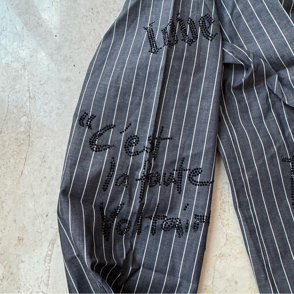 Zadig & Voltaire Taskiz Strass button up shirt embellished striped S - Picture 12 of 16